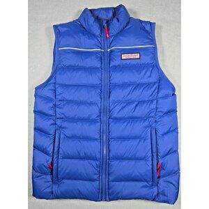 Vineyard Vines Kids XL Down Puffer Vest Youth Water-Resistant Blue Whale Logo